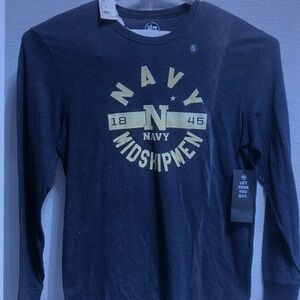 Navy Midshipmen Black Long-Sleeve Graphic Shirt